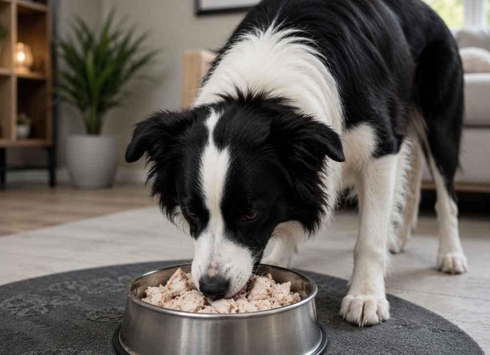 Are Chicken Gizzards Good for Dogs? dog is eating boiled chicken
